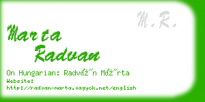 marta radvan business card